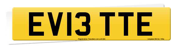 Registration number EV13 TTE